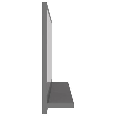 vidaXL Badspiegel Hochglanz-Grau 60x10,5x37 cm Holzwerkstoff
