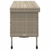 vidaXL Gartentruhe mit Rollen Hellgrau 160x55x75 cm Poly Rattan