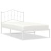 vidaXL Bettgestell mit Kopfteil Metall Wei&szlig; 100x190 cm