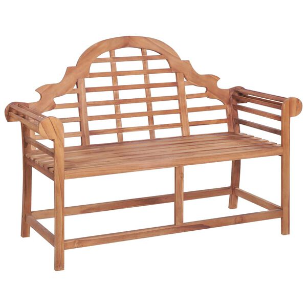 vidaXL Gartenbank mit Schwarzer Auflage 120 cm Massivholz Teak