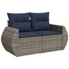 vidaXL 11-teiliges Gartensofa-Set mit Kissen, grau, Polyrattan