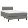 vidaXL Boxspringbett mit Matratze & LED Dunkelgrau 120x190 cm Stoff