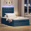 vidaXL Ottoman-Bett mit Matratze & LEDs Blau 120x200 cm Stoff