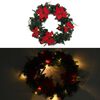 vidaXL Weihnachtskranz mit LED-Leuchten Grün 60 cm PVC