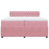 vidaXL Boxspringbett mit Matratze Rosa 200x200 cm Samt