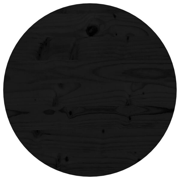 vidaXL Tischplatte Rund Schwarz &Oslash;40x3 cm Massivholz Kiefer