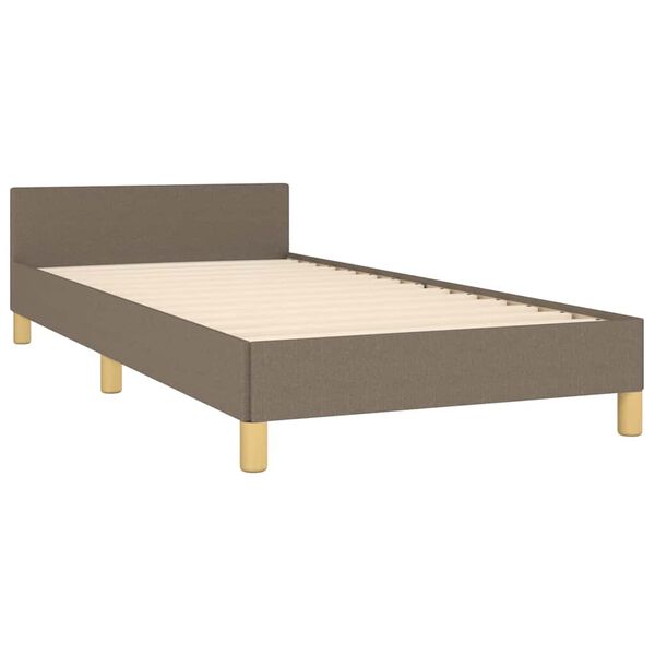 vidaXL Bettgestell mit Kopfteil ohne Matratze Taupe 80x200 cm Stoff