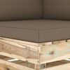vidaXL 2-Sitzer Outdoor-Sofa mit Kissen Gr&uuml;n Impr&auml;gniertes Holz