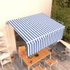 vidaXL Markise Automatisch Einziehbar mit Volant 4,5x3 m Blau und Wei&szlig;