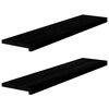 vidaXL Fensterb&auml;nke 2 Stk. Braun-Schwarz 110x25x2 cm Massivholz Eiche