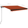 vidaXL Standmarkise Manuell Einziehbar 300x250 cm Orange/Braun