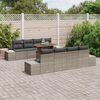 vidaXL Garten-Sofa-Set mit Speicher 9 pcs Grau Poly Rattan