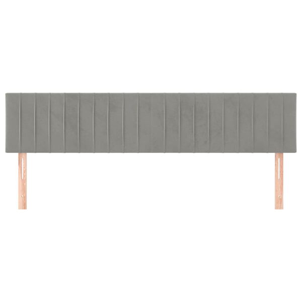 vidaXL Kopfteile 2 Stk. Hellgrau 80x5x78/88 cm Samt