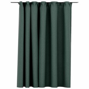 vidaXL Verdunkelungsvorhang mit Haken Leinenoptik Gr&uuml;n 290x245 cm