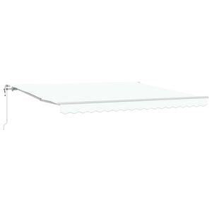vidaXL Ausziehbare Markise Wei&szlig; 400 x 350 cm Stoff und Aluminium