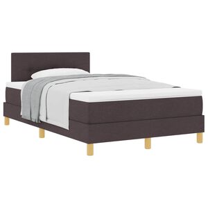 vidaXL Boxspringbett mit Matratze Dunkelbraun 120 x 190 cm Stoff