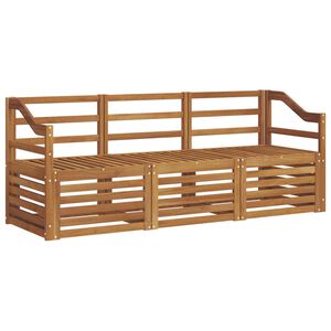 vidaXL Outdoor-Sofagarnitur 3 stk. 3-Sitzer Natur Massivholz Akazie