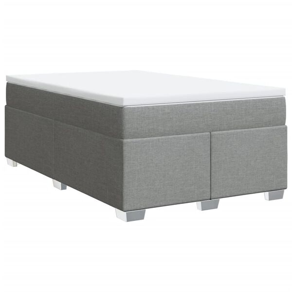 vidaXL Boxspringbett mit Matratze Hellgrau 120x190 cm Stoff