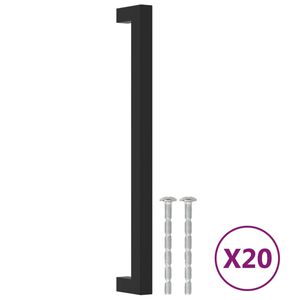 vidaXL M&ouml;belgriffe 20 Stk. Schwarz 224 mm Edelstahl