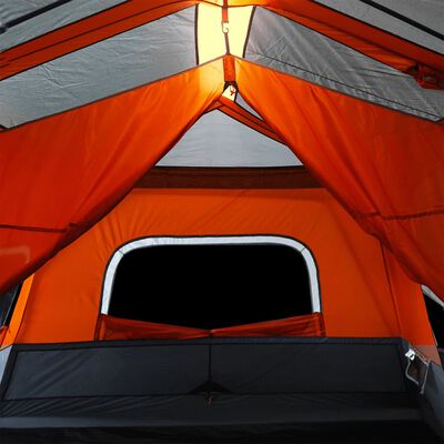 vidaXL Campingzelt mit LED 10 Personen Grau und Orange