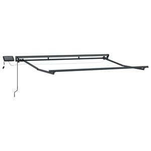 vidaXL Manueller Markisenrahmen mit LEDs Anthrazit 2,5 x 2 m Aluminium