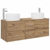 vidaXL Badezimmerschrank-Set 3 stk. Artisan-Eiche 129 x 44,5 x 80 cm
