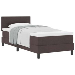vidaXL Boxspringbett mit Matratze Dunkelbraun 90 x 190 cm Stoff