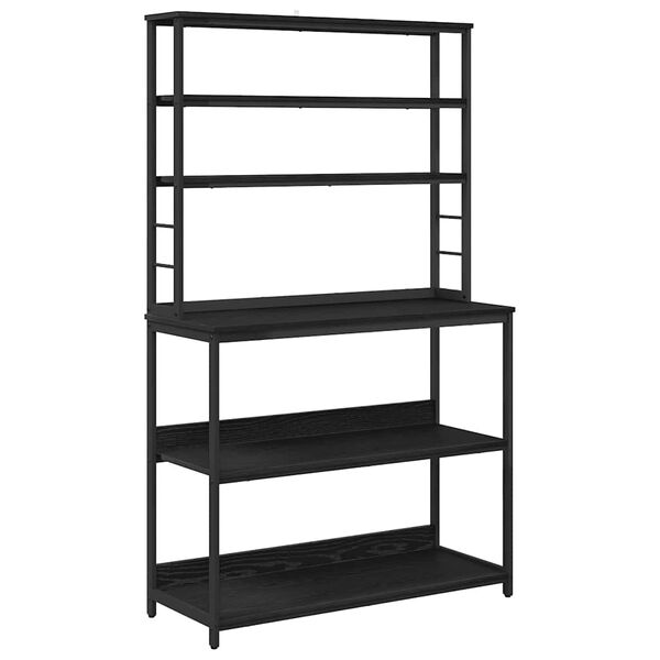 vidaXL K&uuml;chenregal Schwarz Eichen-Optik 100 x 40 x 168 cm