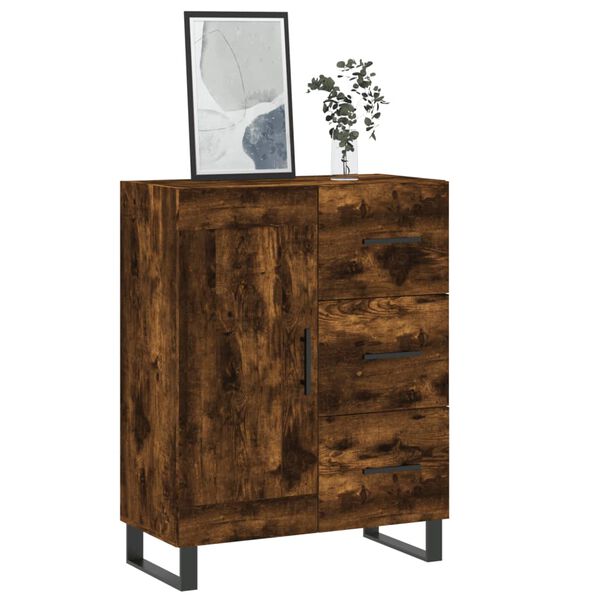 vidaXL Sideboard Räuchereiche 69,5x34x90 cm Holzwerkstoff