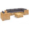vidaXL 7-tlg. Garten-Lounge-Set mit Kissen Massivholz Teak
