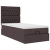 vidaXL Ottoman-Bett mit Matratze & LEDs Dunkelbraun 90x190 cm Stoff