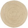 vidaXL Teppich Handgefertigt Jute mit Spiralen-Design Wei&szlig; 120 cm