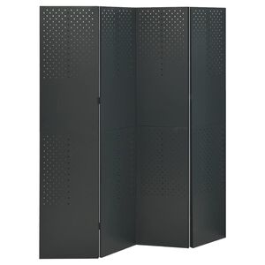 vidaXL 4-tlg. Raumteiler Anthrazit 160x180 cm Stahl