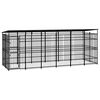 vidaXL Outdoor-Hundezwinger mit Dach Stahl 11,06 m&sup2;