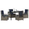 vidaXL Garten Essgruppe 5 pcs Grau Poly-Rattan