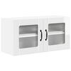 vidaXL Wandglas-Schrank LUCCA Hochglanz Wei&szlig; 80 x 31 x 40 cm