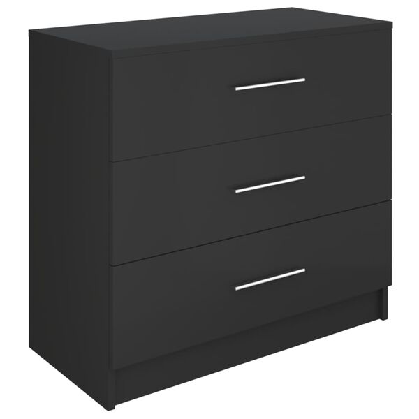 vidaXL Kommode Holzwerkstoff 71x35x68 cm Schwarz