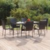 vidaXL 7-tlg. Garten-Essgruppe Schwarz Poly Rattan