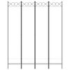 vidaXL 4-tlg. Paravent Weiß 160x200 cm Stoff