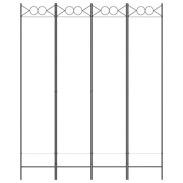vidaXL 4-tlg. Paravent Weiß 160x200 cm Stoff