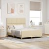 vidaXL Bettgestell mit Kopfteil Creme 160 x 200 cm Stoff