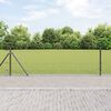 vidaXL Zaunpfosten Grau 100 x 0,5 m (25 x 25 mm Maschen) Stahl und PVC