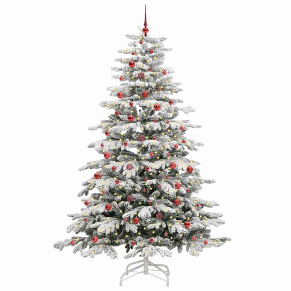 vidaXL K&uuml;nstlicher klappbarer Weihnachtsbaum Wei&szlig; 240 cm PE und PVC