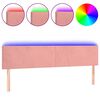 vidaXL LED Kopfteil Rosa 160x5x78/88 cm Samt