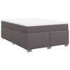 vidaXL Boxspringbett mit Matratze Grau 140x200 cm Kunstleder