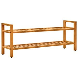 vidaXL Schuhregal mit 2 Etagen 100x27x40 cm Massivholz Eiche
