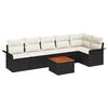 vidaXL Garten-Sofa-Set 7 pcs Schwarz Poly Rattan