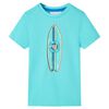 Kinder-Kurzarmshirt Aquablau 116