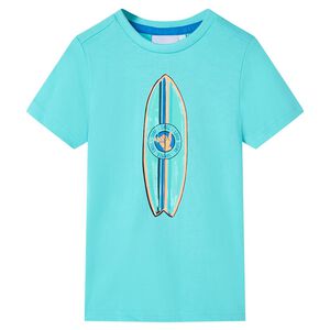 Kinder-Kurzarmshirt Aquablau 116