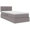 vidaXL Bett mit Stauraum und LED mit Matratze Taupe 90 x 200 cm Stoff